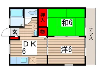 サンキョウハイツB【1階】の間取り