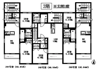 御殿山ニューヴィラ【2階】の間取り