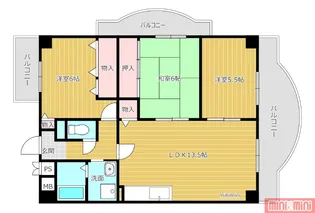 グランパルク鶴見緑地【7階】の間取り