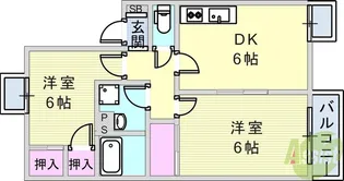 プレミール真野【1階】の間取り