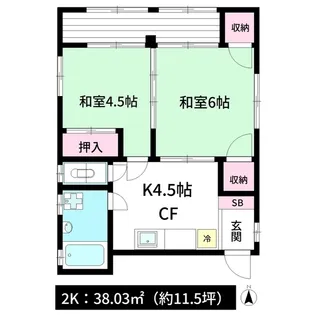 長束マンション【4階】の間取り