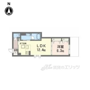 シャーメゾン平城山【1階】の間取り