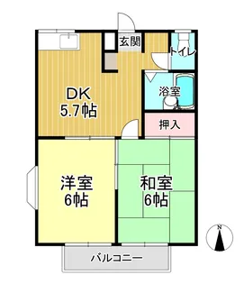 ブルーミング岩沼【2階】の間取り