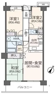 大和中央パーク・ホームズ【10階】の間取り