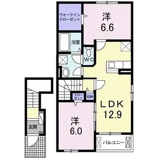カルモ・ドゥーエ【2階】の間取り