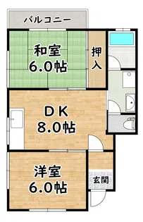 八木ハイツ【1階】の間取り