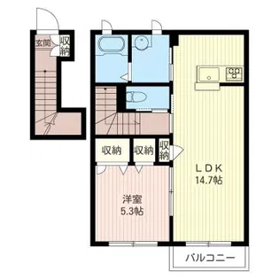 ラ・ヴィータローザA【2階】の間取り