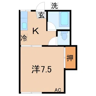 【初期費用ゼロ】サニーフラット【1階】の間取り