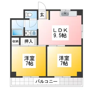 メゾンフルール【3階】の間取り