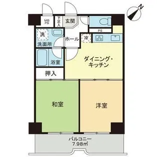 ライオンズマンション伊勢佐木町第2【5階】の間取り