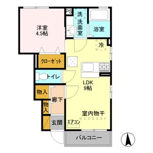 トゥールモンド【1階】の間取り