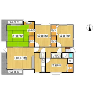 ナビオ水前寺【6階】の間取り