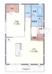 1LDKの間取り画像