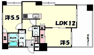 アーバンコート中山手・呉竹【2階】の間取り
