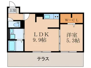 ロイヤルシティ九工大前【1階】の間取り