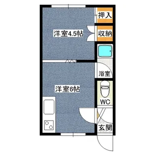 第18日研ハイツ【2階】の間取り