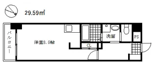 ウィルドゥ浜崎通【9階】の間取り