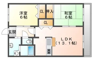 岡山県津山市高野本郷【アパート】の間取り