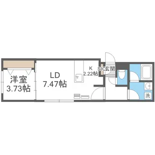 シエル琴似【4階】の間取り