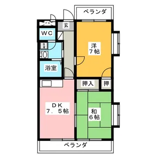 サンセジュール東別院【4階】の間取り