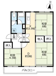 UR岩成台西【4階】の間取り