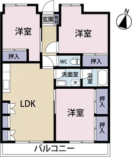 サンコーポ若草【4階】の間取り