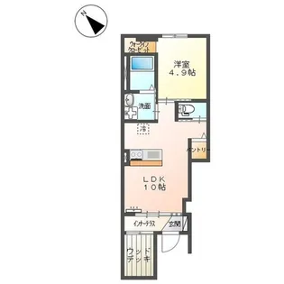 エンターレ妻鳥【1階】の間取り
