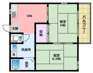 コスモパレス【1階】の間取り