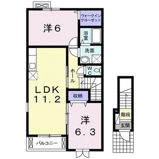 ブルージュ A【2階】の間取り