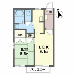 ディアス北田 B【2階】の間取り