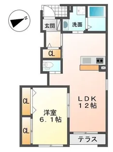 1LDKの間取り画像