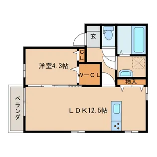 宮崎県都城市妻ケ丘町【アパート】の間取り