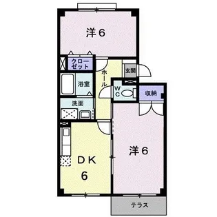サニーサイドB【1階】の間取り