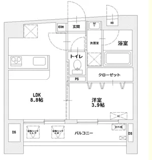 MAJESTIC千葉みなと【2階】の間取り