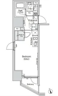 Belle Vue新橋【9階】の間取り