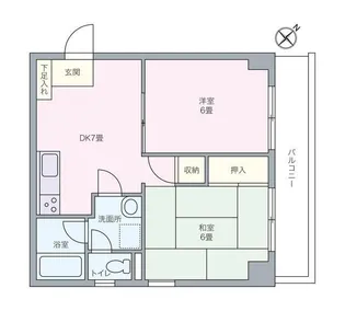 朝日向島マンション【4階】の間取り