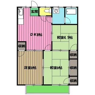 カトレアハイツI【1階】の間取り