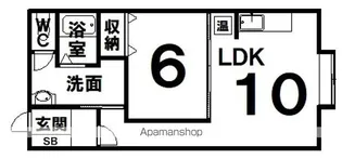 メゾンドラチーヌ【1階】の間取り