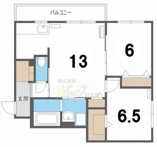 2LDKの間取り画像