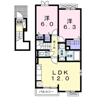アンソレイユ【2階】の間取り