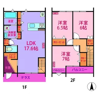 福島県郡山市久留米2【アパート】の間取り