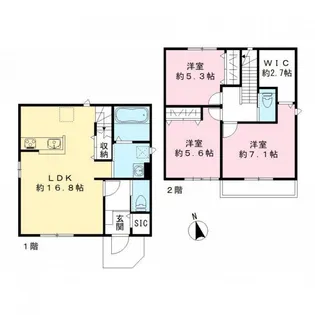 千葉県市川市宮久保3【一戸建】の間取り