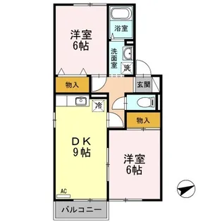 新潟県新発田市緑町1【アパート】の間取り