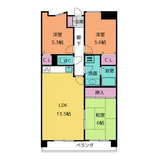 スカイハイツ平針【8階】の間取り