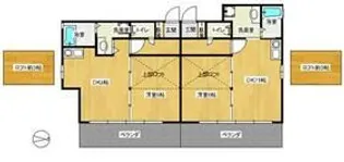 野毛山グリーンハウス【1階】の間取り