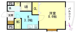 ディオパルテ祇園【1階】の間取り
