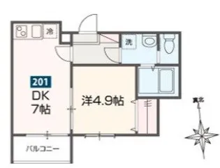 東京都小平市小川町1【アパート】の間取り