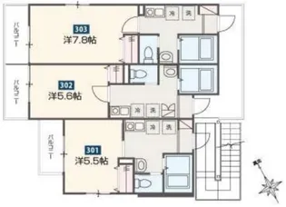 MELDIA東村山【3階】の間取り