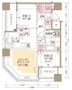 フロール横濱関内【13階】の間取り