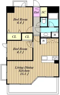 LANAI GARDEN SHINYURI EAST【4階】の間取り